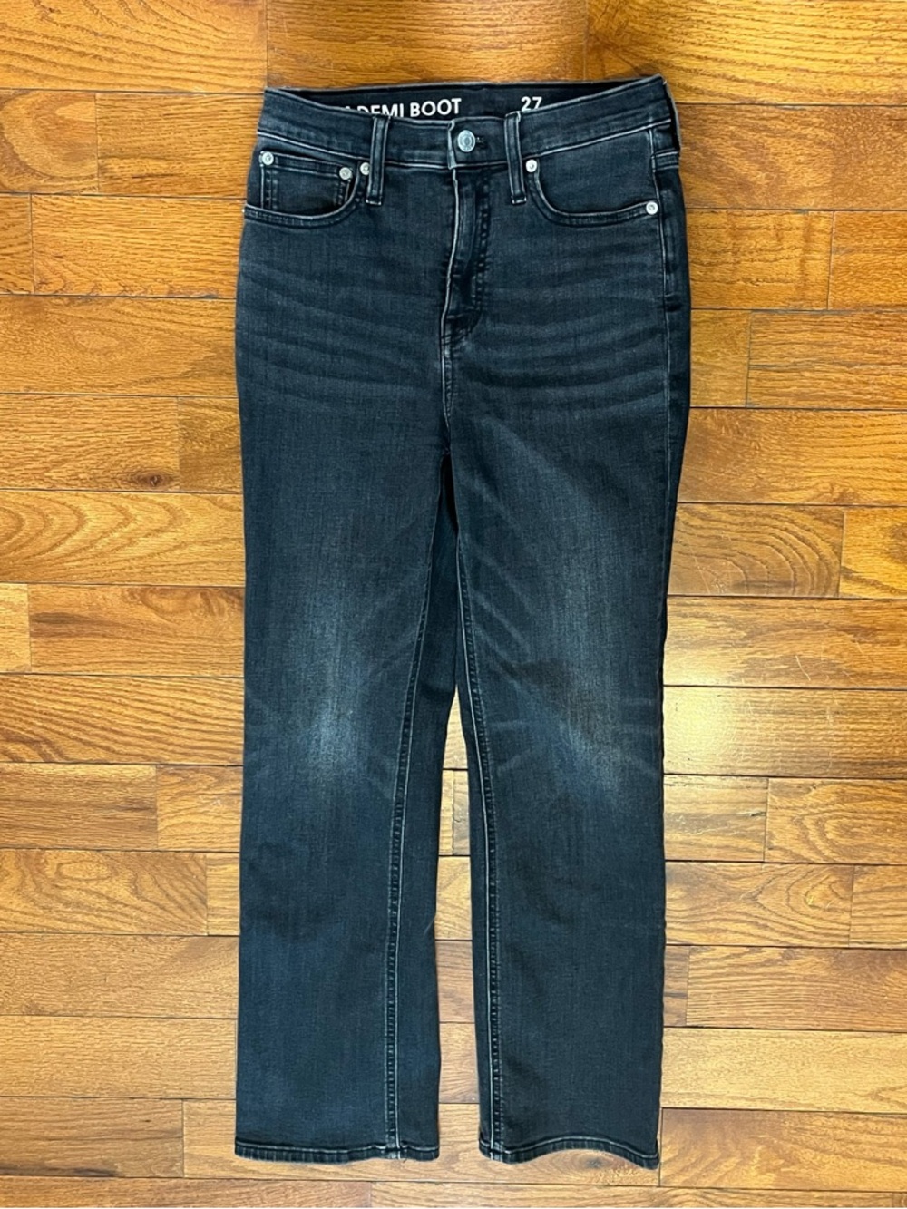 J.Crew Slim Denim Boot Black Jeans Women’s 27 Cropped Stretch Candiani Classic